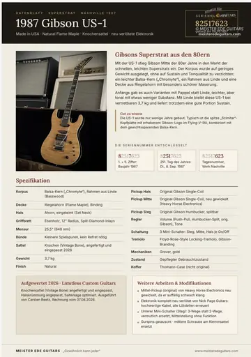 Gibson US-1 Superstrat Natural Flame Maple (1987) Foto 2