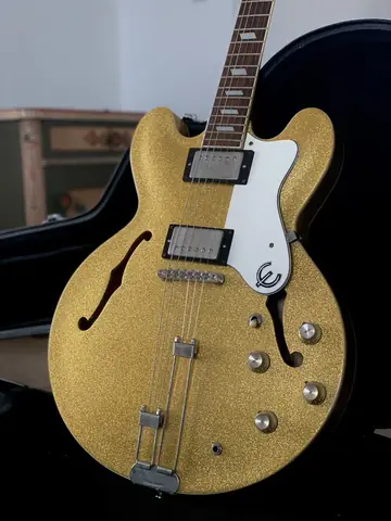 1995 Epiphone Riviera Gold Sparkle Foto 3