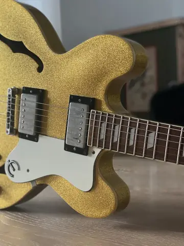1995 Epiphone Riviera Gold Sparkle Foto 11