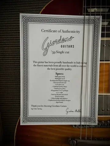 Giordano '59 Single Cut Aged (2024) – Kloppmann Peter Weihe PAFs Foto 29