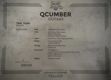 Qcumber Sin Teal Tiger Korina Demo (2025) Foto 3